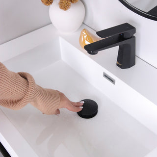 STYLISH Matte Black Pop-Up Bathroom Sink with Overflow