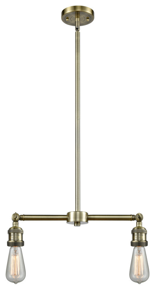Innovations Bare Bulb 3-Light 8" Island-Light Antique Brass