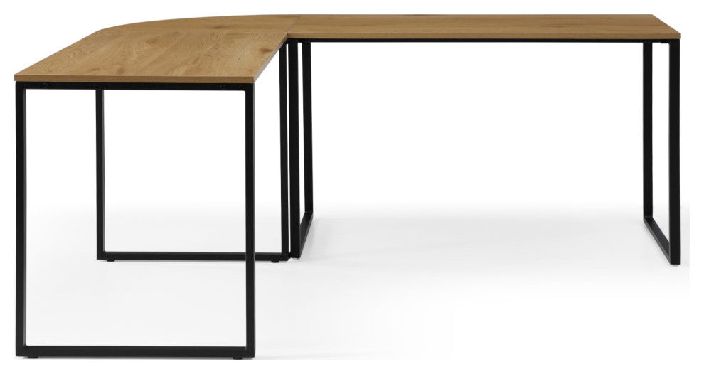 Loft Lyfe Zeus Desk, L-Shaped, Natural/Black
