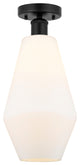 Innovations 616-1F-BK-G651-7 Cindyrella 1 Light Semi-Flush Mount, Matte Black