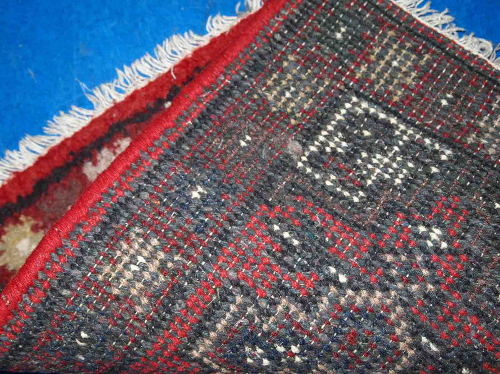 Handmade vintage Persian Hamadan rug 1.3' x 1.9' (40cm x 59cm) 1970s