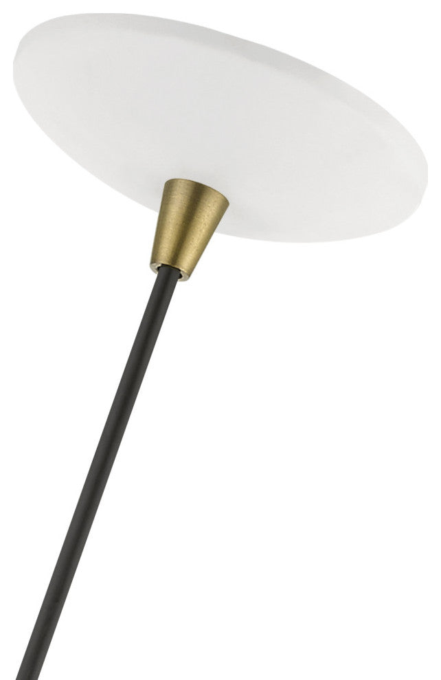 Pinnacle 1 Light Textured White With Antique Brass Accents Pendant
