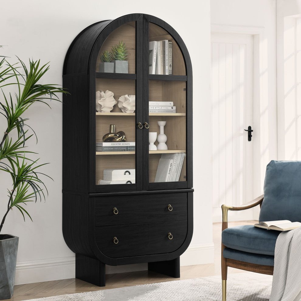 Nyx Arched Display Cabinet, Black