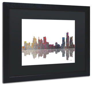 'Boston, Massachusetts Skyline' Matted Framed Canvas Art by Marlene Watson