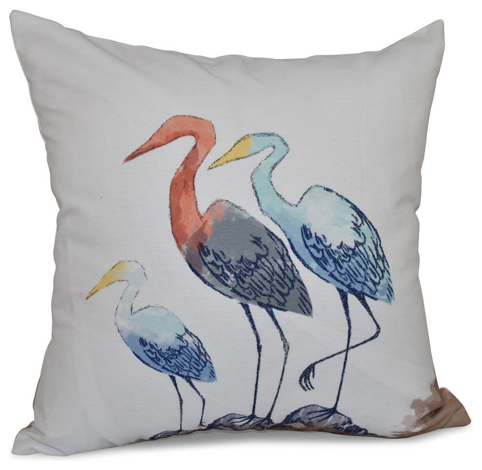 Sunbathers, Animal Print Pillow, White, 16"x16"