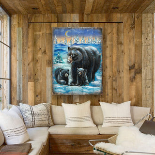 Black Bears Wooden Block, 36"x24"