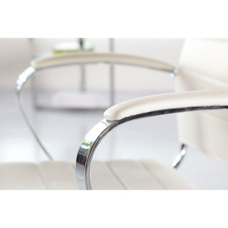 Axel High Back Office Chair, White With Aluminum Base