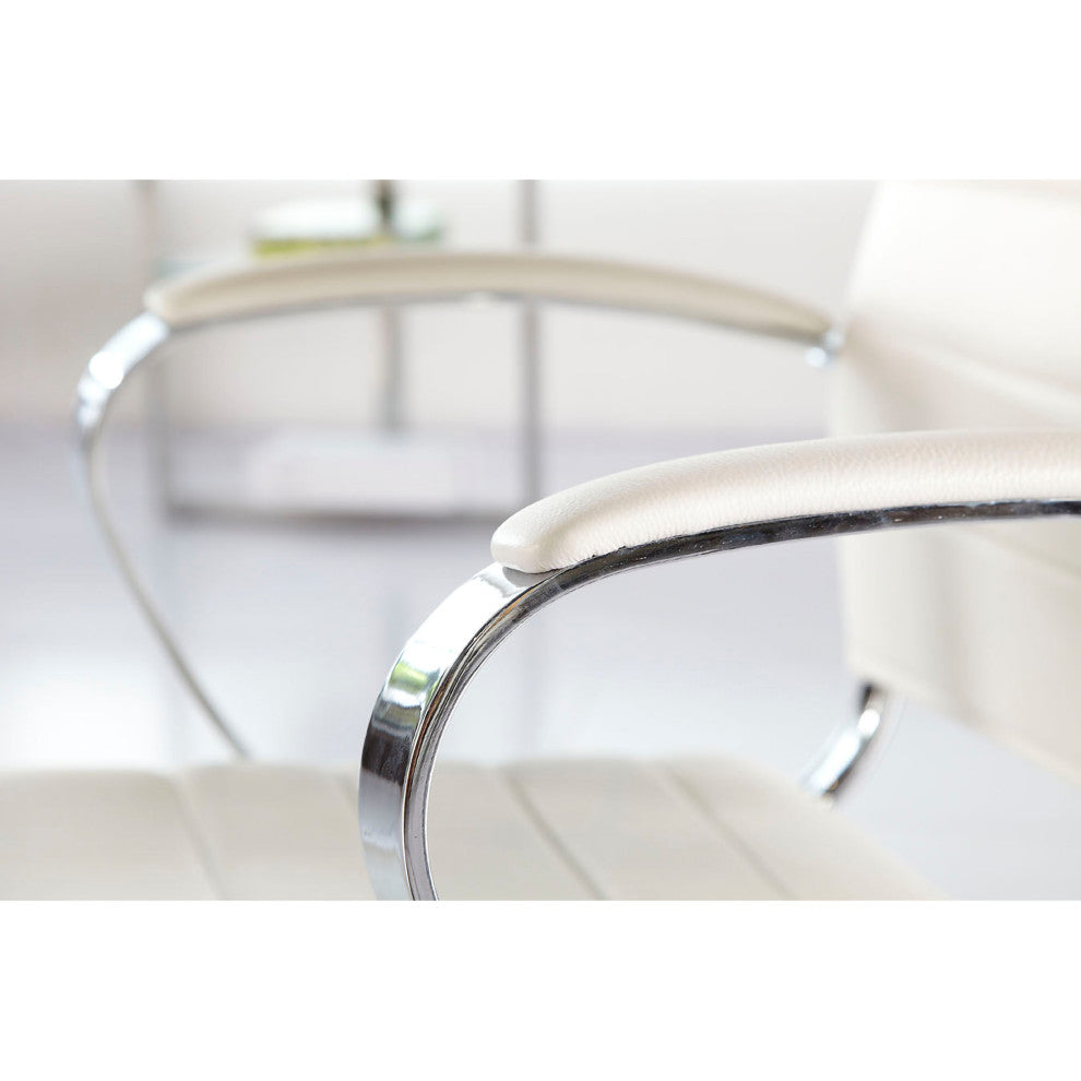 Axel High Back Office Chair, White With Aluminum Base