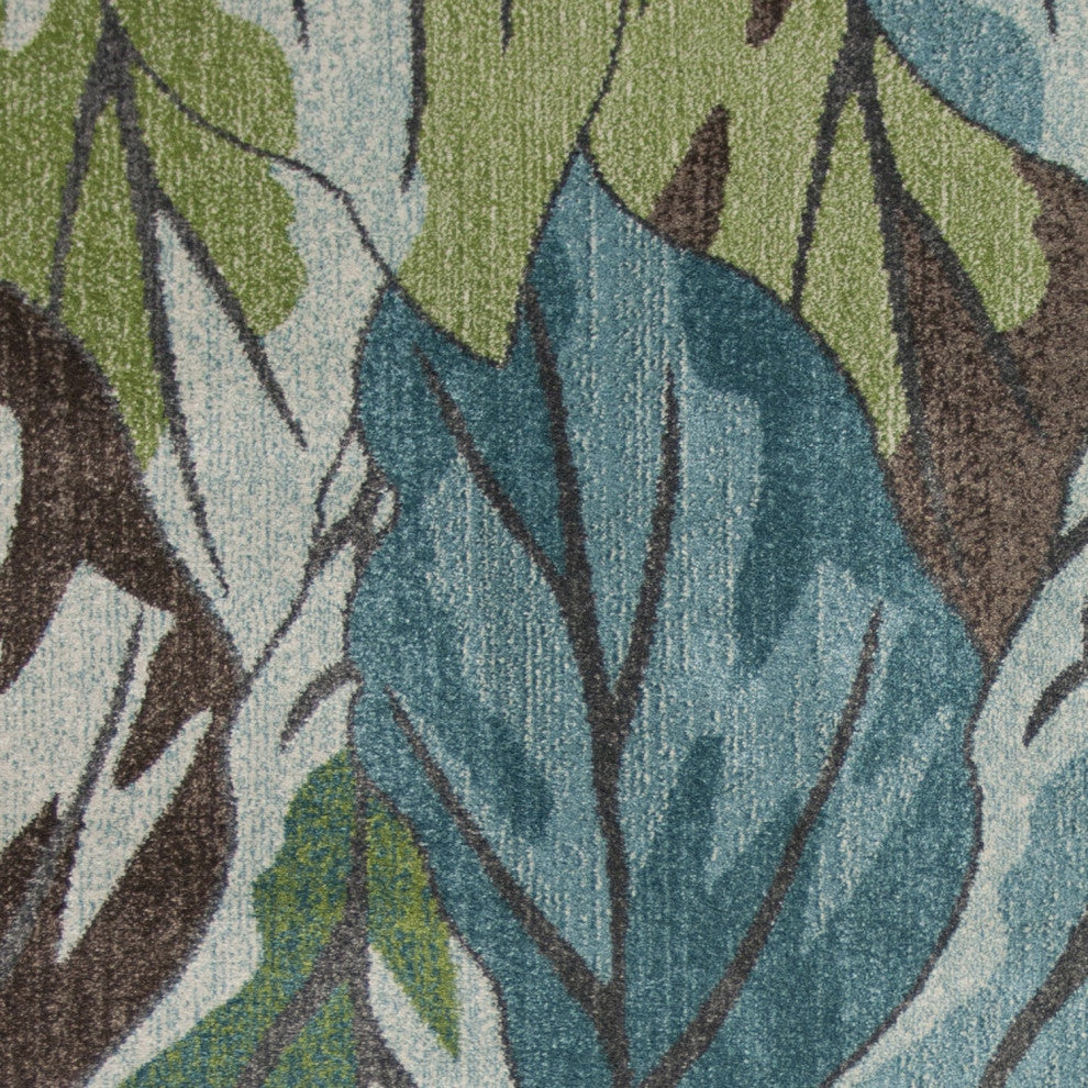 HomeRoots 94" X 130" Blue Polypropylene Rug