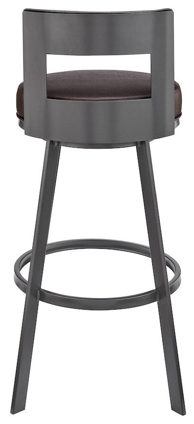 Flynn Swivel Counter or Bar Stool in Faux Leather and Metal