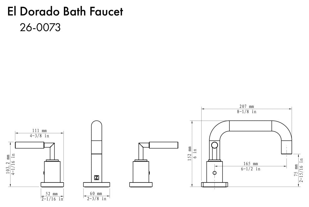 ZLINE El Dorado Bath Faucet in Matte Black (ELD-BF-MB)