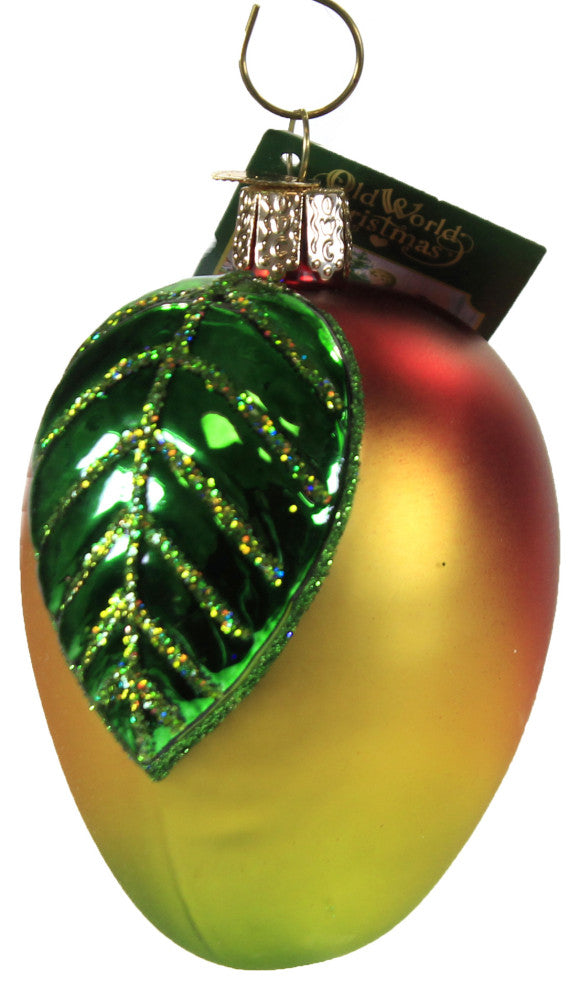 Mango - One Ornament 3.5 Inch, Glass - Delicious Fruit 28131.