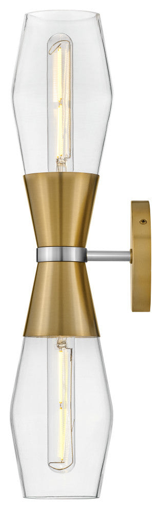 Lark Livie 22" Tall Wall Sconce, Lacquered Brass + Polished Nickel