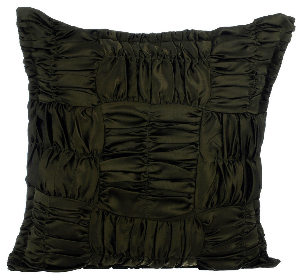 Green Decorative Euro shams 26"x26" Satin, Dreamy Olive