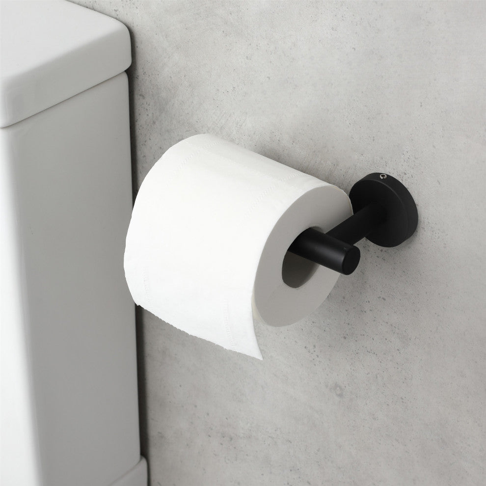 Elizabeth Wall Mounted Toilet Paper Holder in Matte Black (Set of 2)
