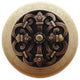 Chateau Natural Wood Knob, Clear Finish With Antique-Style Brass