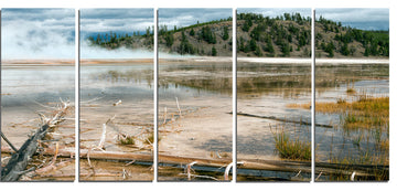 "Grand Prismatic Spring" Landscape Photography Wall Art, 5 Panels, 60"x28"
