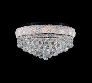 Clear Crytal Beaded, Chrome Frame, Crystal Ball Drop Flushmount.