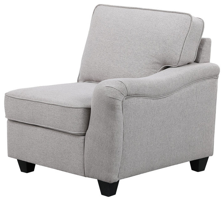Leo Light Gray Linen 7Pc Modular L-Shape Sectional Chaise, Ottoman, 89121-14