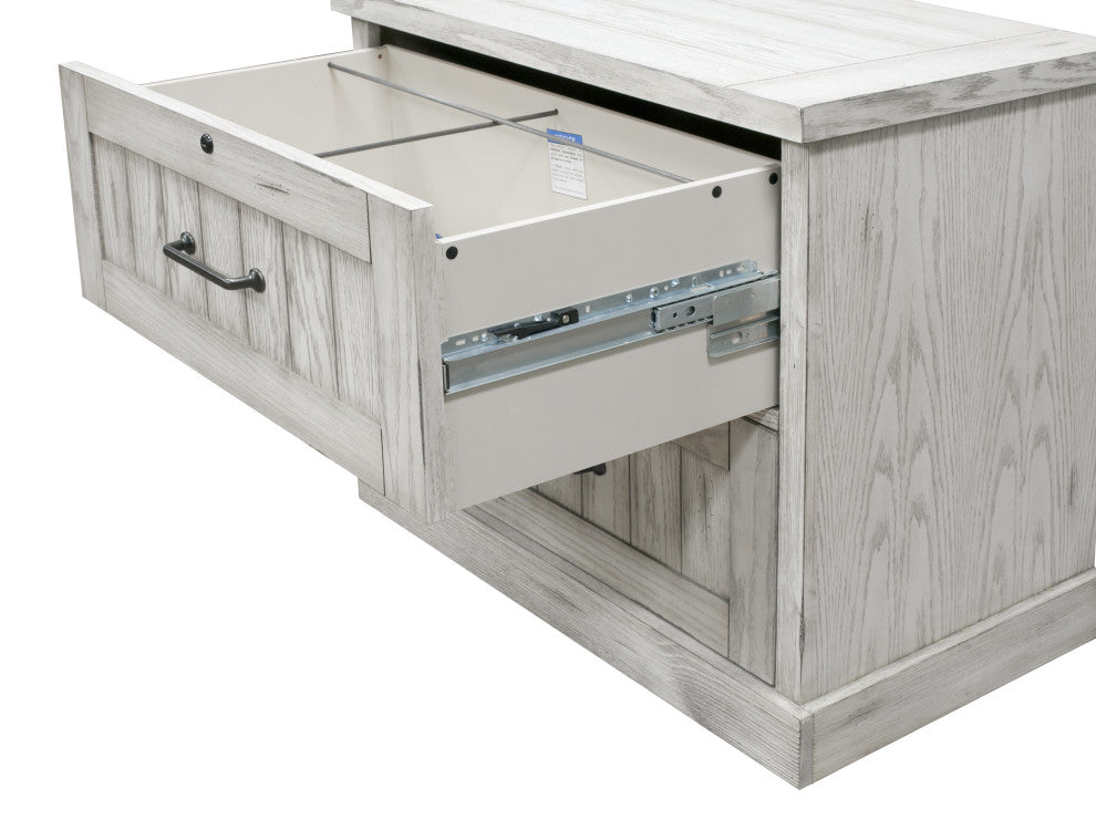Lateral File With Locking Legal/Letter File Drawer, Fully Assembled, White