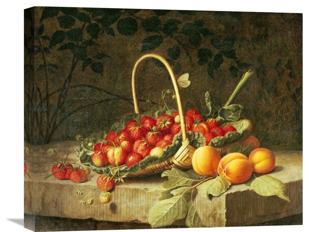 "A Basket of Strawberries" Stretched Canvas Giclee by William Hammer, 22"x18"