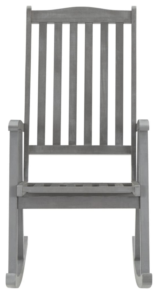 Vidaxl Rocking Chair With Cushions Gray Solid Acacia Wood