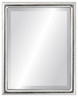 Pasadena Framed Rectangle Mirror, Silver Leaf With Brown Antique, 17"x21"