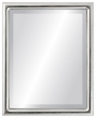 Pasadena Framed Rectangle Mirror, Silver Leaf With Brown Antique, 17"x21"
