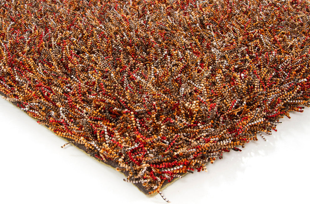 Astrid Contemporary Area Rug, Orange, 7'9"x10'6" Rectangle