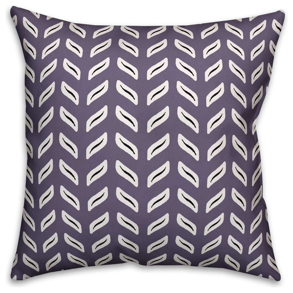 Tire Track Pattern, Purple Throw Pillow Cover, 16"x16"