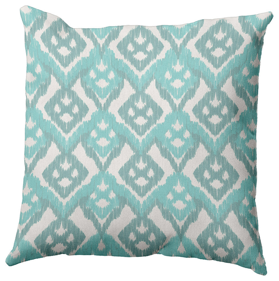 20" x 20" Hipster Decorative Indoor/Outdoor Pillow, Wave Top Blue