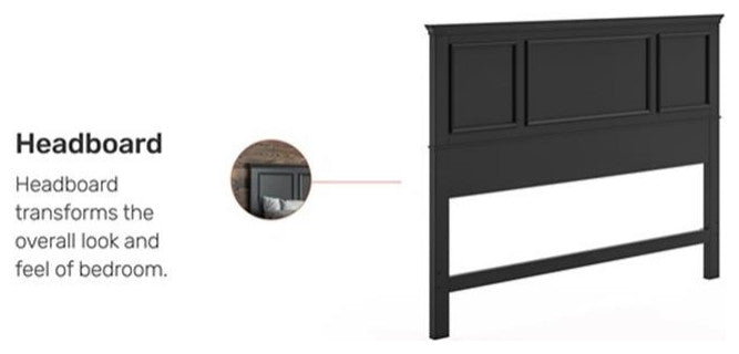 Homestyles Bedford Wood Queen Headboard in Black