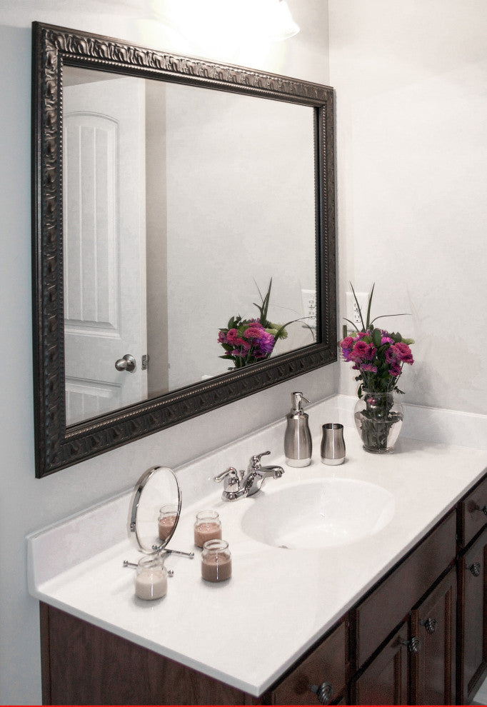 Hillsborough Framed Wall Mirror, Bronze, 20"x48"