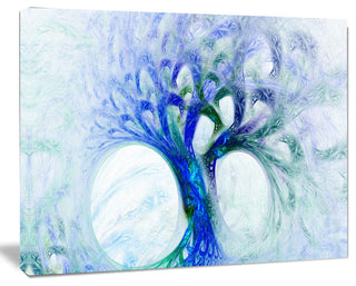 Blue Mystic Psychedelic Tree, Abstract Wall Art Canvas, 40x30