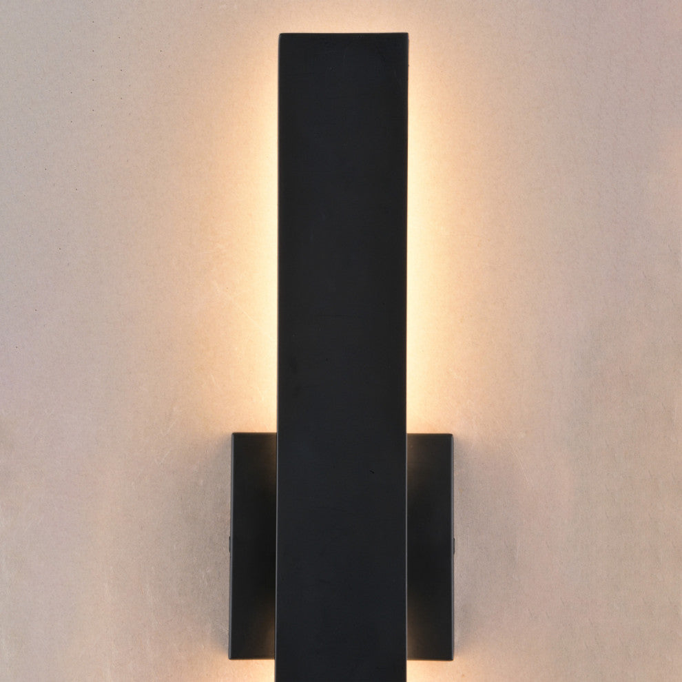 Owen Aluminum 1-Light Backlit LED Matte Black Indoor Outdoor Wall Light