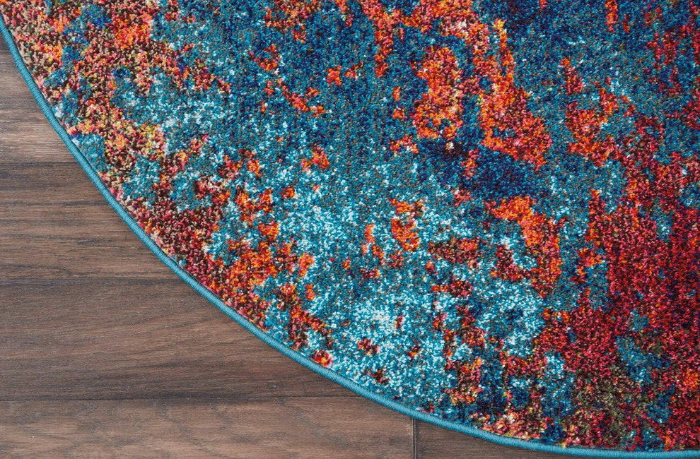 Nourison Celestial 7'10" Round Atlantic Modern Indoor Area Rug