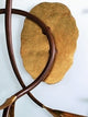 Linda 550 Chandelier, Rust Brown and Gold, Satin White