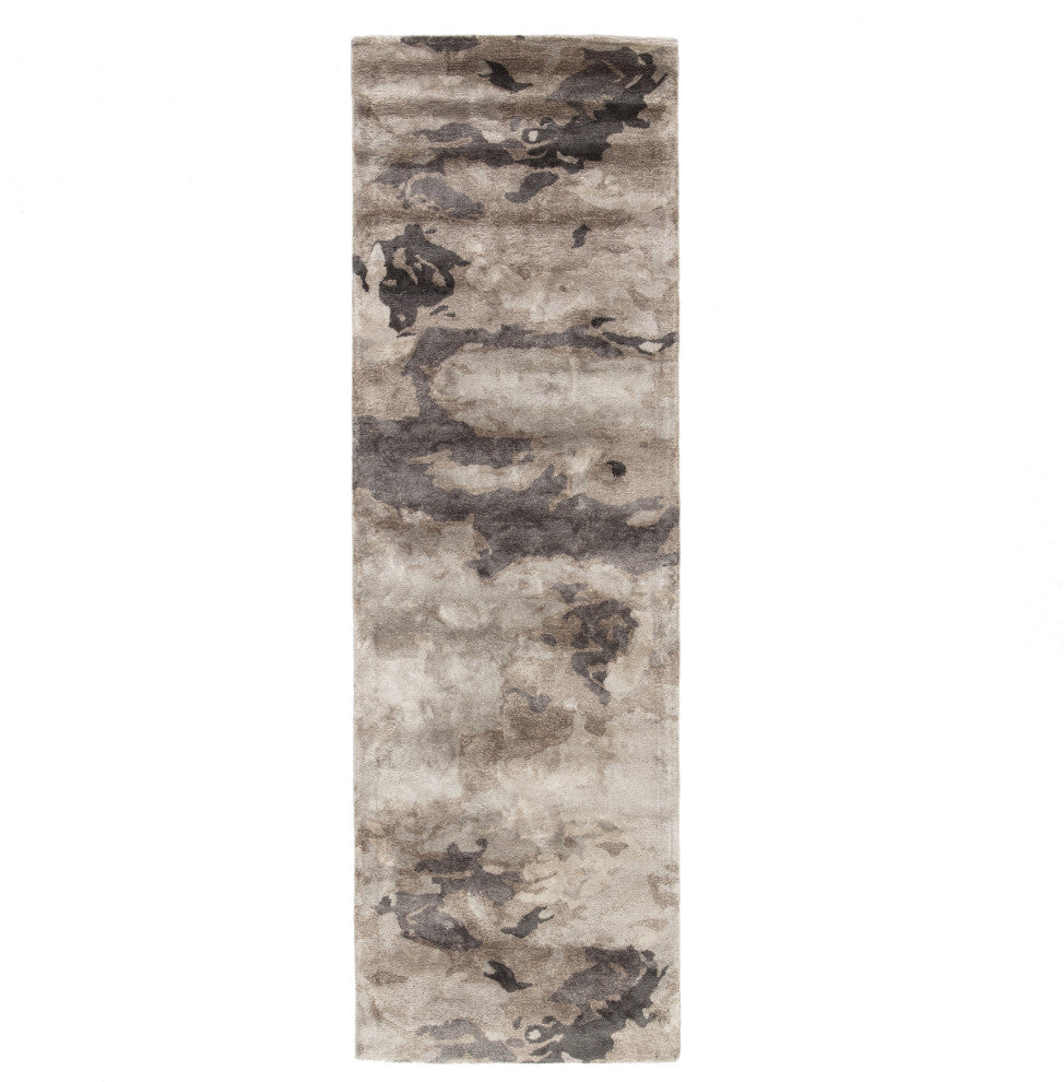 Jaipur Living Glacier Handmade Abstract Area Rug, Gray/Silver, 2'6"x12'