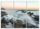"Bay of Beaky Vibrant White Waves" Metal Wall Art, 3 Panels, 36"x28"