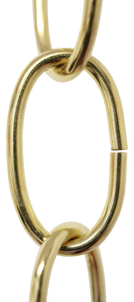 RCH Hardware Steel Standard Link Chandelier Chain, 10', Polished Brass, U38