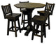 Barnwood Style Timber Peg 5-Piece Bistro Set, Weathered Slate, 42 Inch, Bar Height