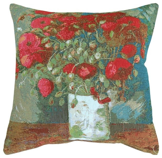 Pillow Decor - Van Gogh Poppies 19 x 19 Throw Pillow