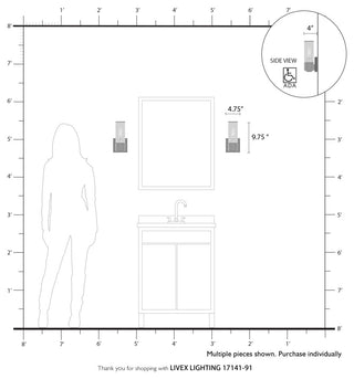 Quincy 1-Light Brushed Nickel ADA Sconce