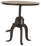 Artezia 24-Inch Adjustable Crank Iron Side Table with Matte Black Finish