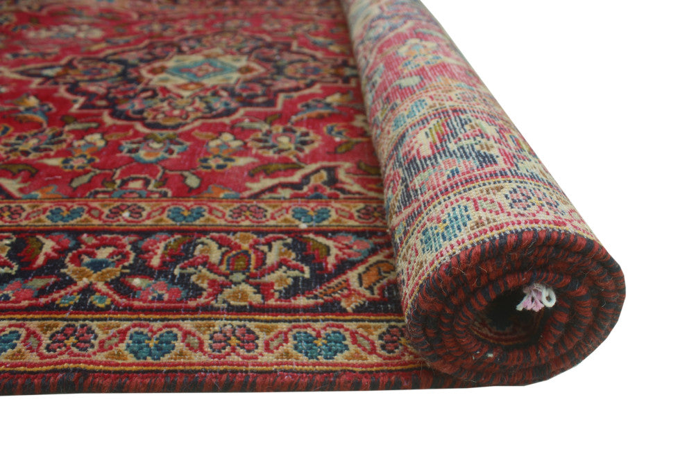 Vintage Distressed Ruby Red Runner