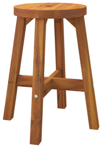 vidaXL Stool Vanity Stool with Solid Wood Legs Brown Round Solid Wood Acacia