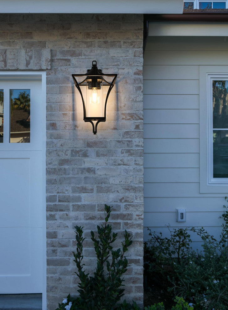 Home Living 12" Outdoor Wall Sconce, Black