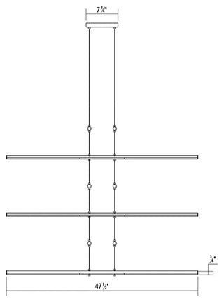 Sonneman 2806 Tik-Tak 47-1/2"W LED Six Tier Linear Chandelier - Polished Chrome