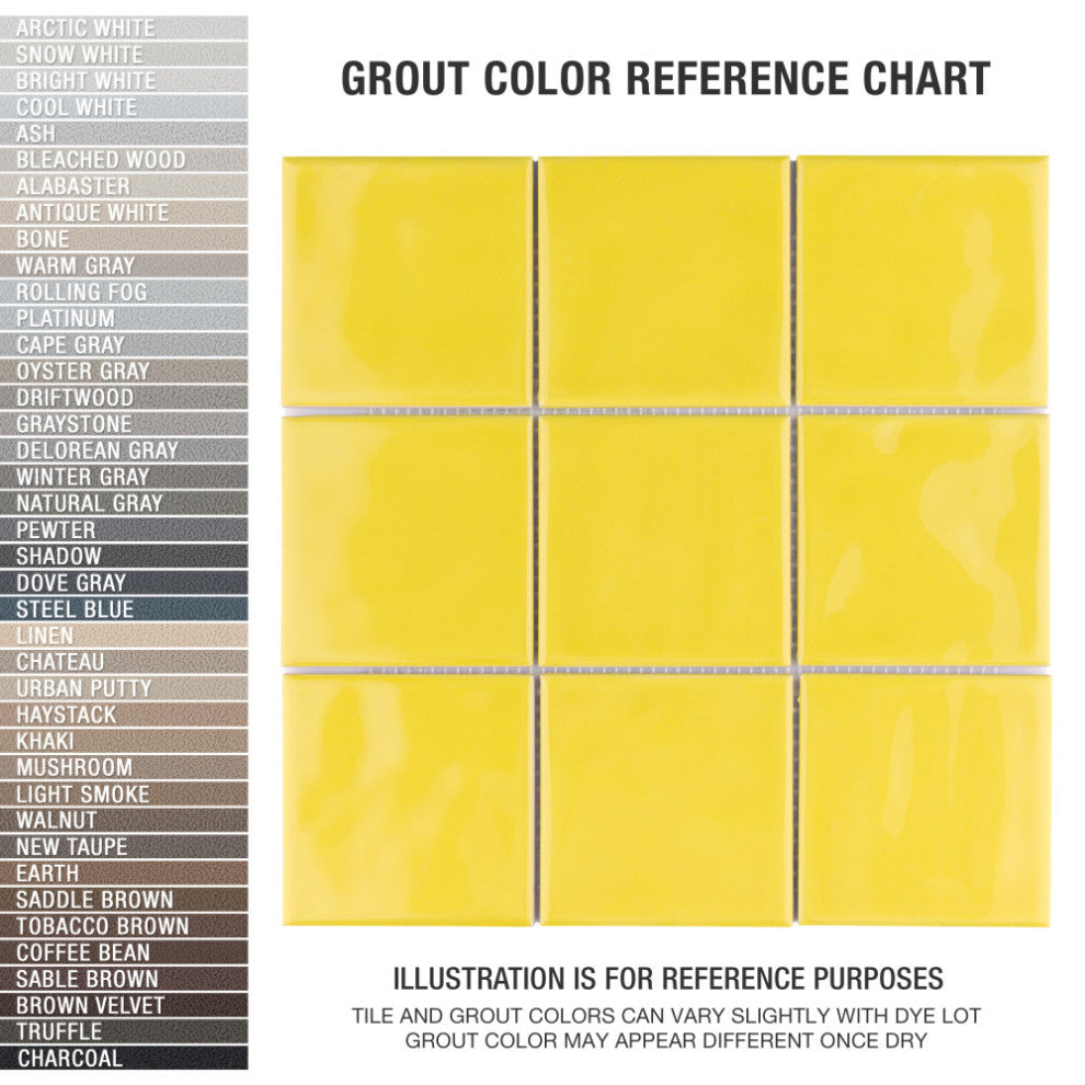 Twist Square Ceramic Mosaic Tile, Yellow Lemon