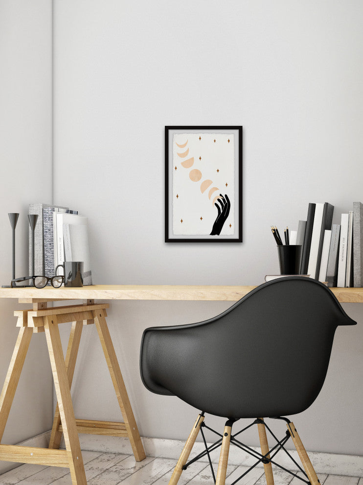 "Moon on My Hand" Framed Painting Print, 24x36